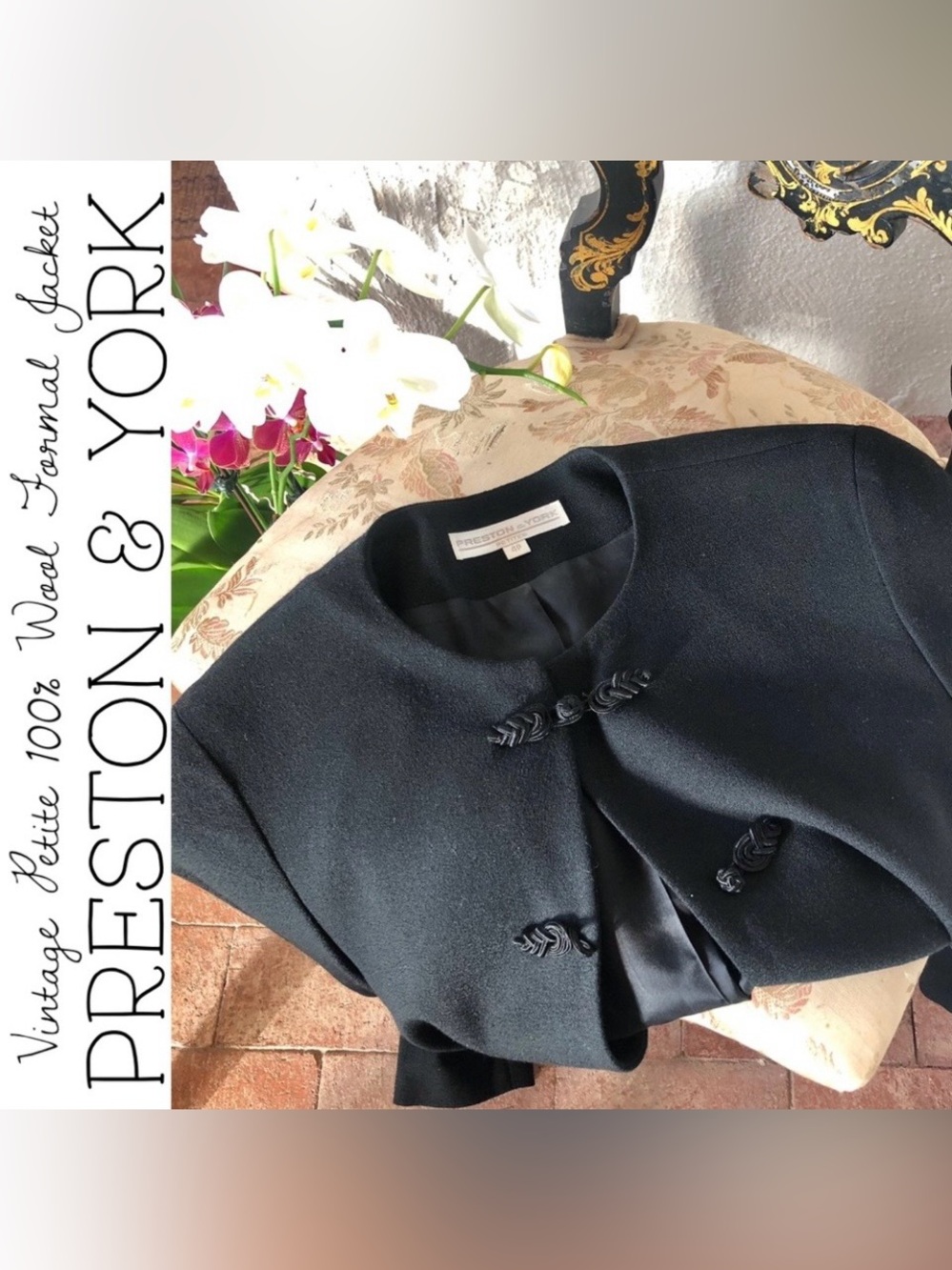 Vintage Preston & York Petite Wool Formal Blazer